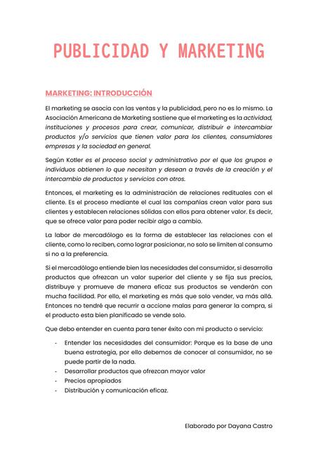 Introducción al Marketing