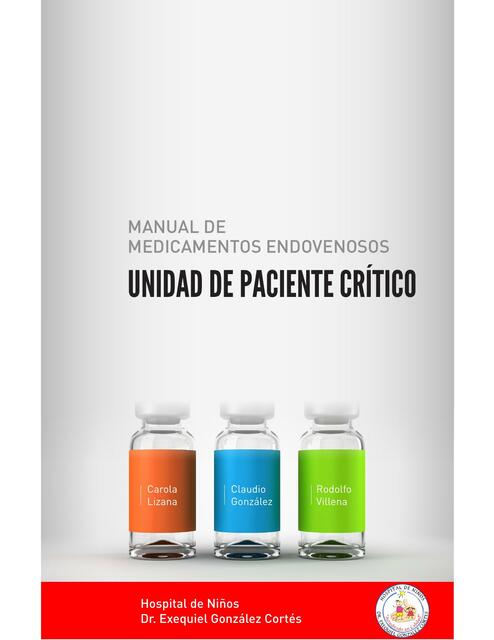 Manual de medicamentos endovenosos unidad de paciente crítico 