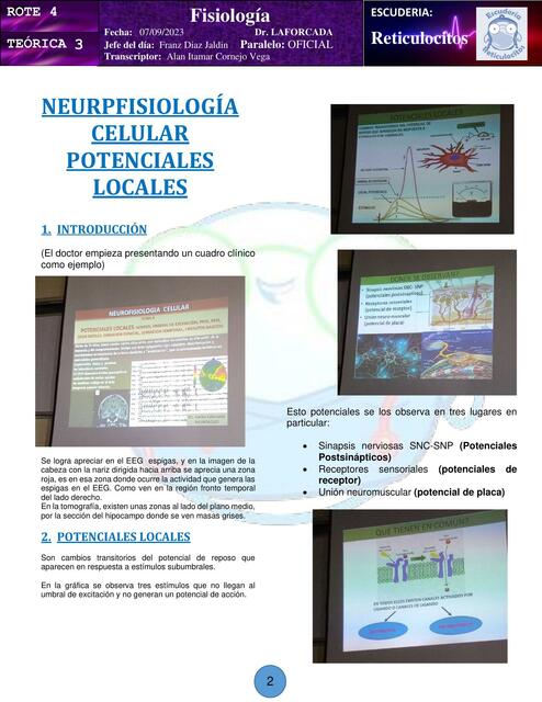 Neurofisiología celular potenciales locales 