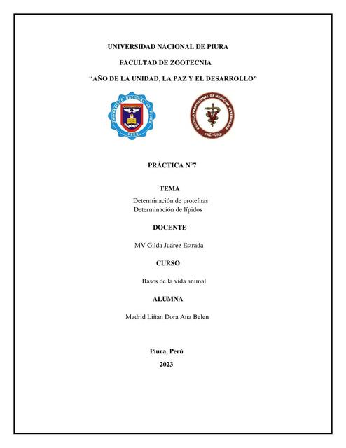 Determinación de Lípidos y Proteínas