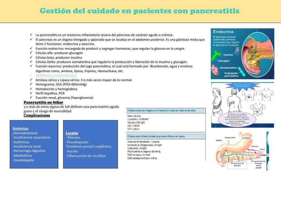 Guía del Cuidado en Pacientes con Pancreatitis 