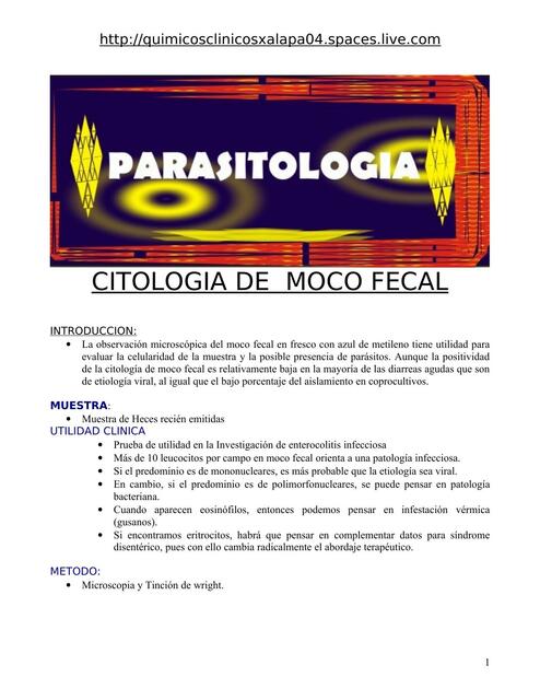 Citología de Moco Fecal 