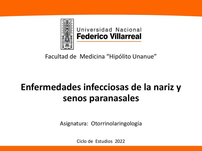 Enfermedades infecciosas de la nariz y senos paranasales