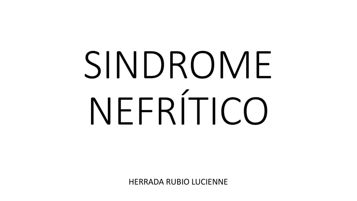 Síndrome nefrítico