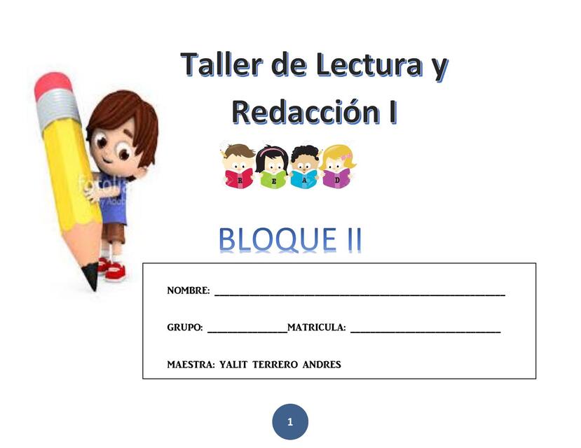 Cuadernillo Taller de lectura y redacción (Bloque 2)