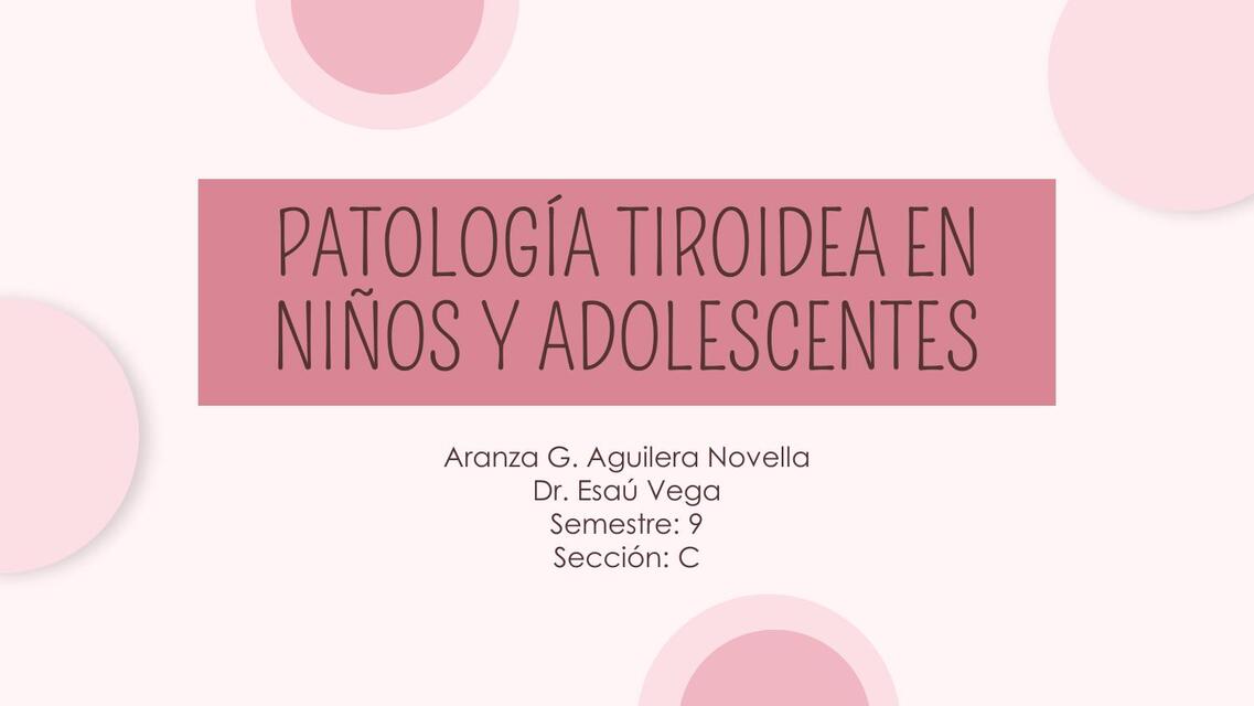 Patología tiroidea en niños y adolescentes 