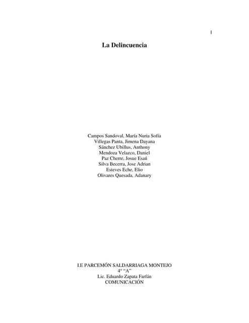 La delicuencia 