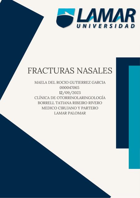 Investigación Fracturas Nasales Otorrino