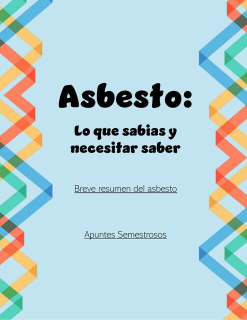 Salud Ambiental Asbesto