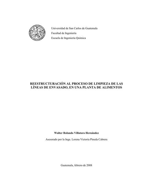 Reestructuración al Proceso de Limpieza de las Líneas de Envasado en una Planta de Alimentos 