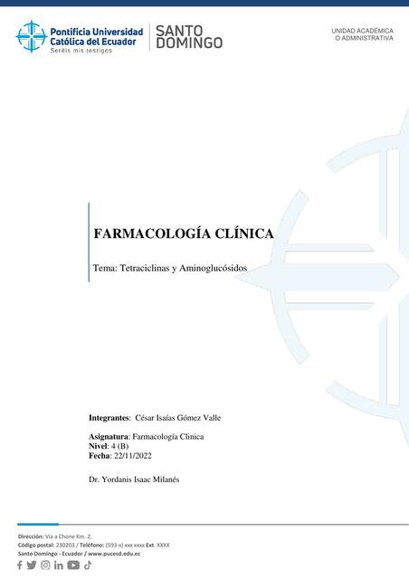 Informe tetraciclinas y aminoglucócidos