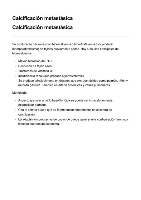 Calcificación metastásica