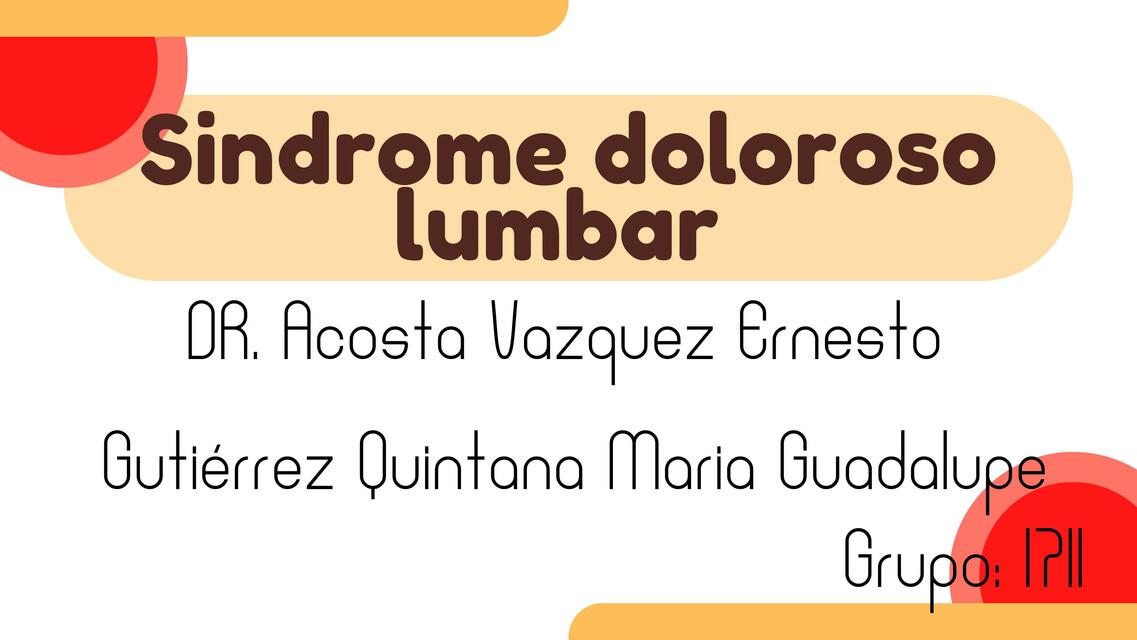 Síndrome doloroso lumbar Gutiérrez Quintana Maria