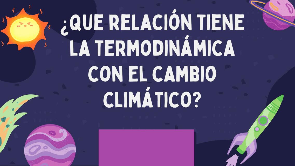 ¿Que relación tiene la termodinámica con el cambió climático ?