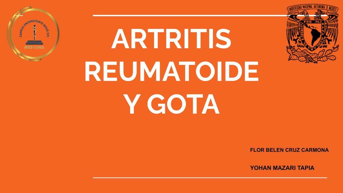 Artritis reumatoide y gota