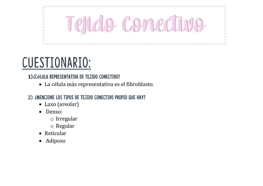 HISTOLOGÍA TEJIDO CONECTIVO