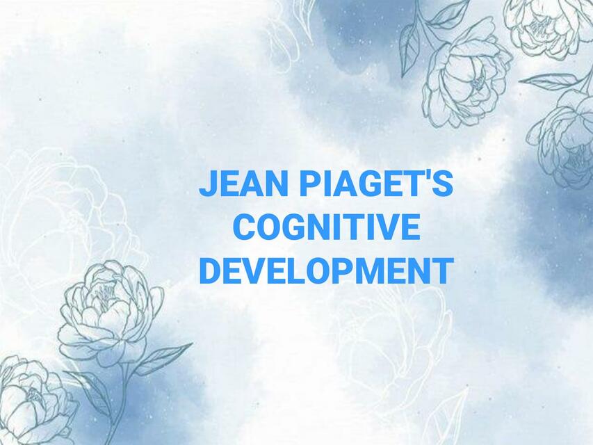 Jean Piaget's Cognitive Development 