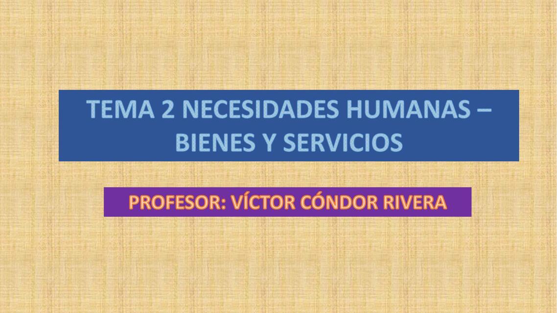 Tema 2 necesidades humanas bienes y servicios 