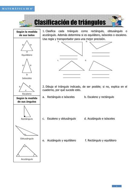 Clasificación triángulos