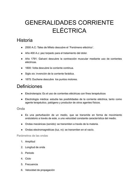 GENERALIDADES CORRIENTE ELÉCTRICA 1 2