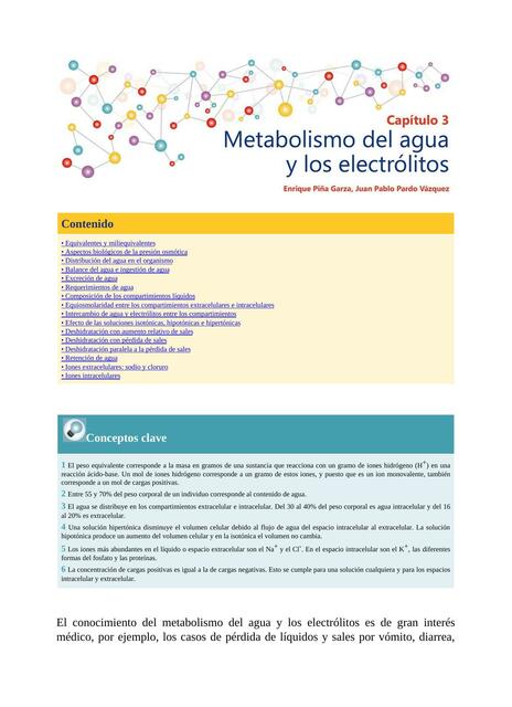 Capítulo 3 Metabolismo del agua y los electrolitos