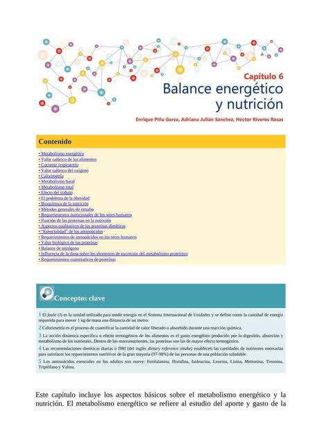 Capítulo 6 Balance energético y nutrición