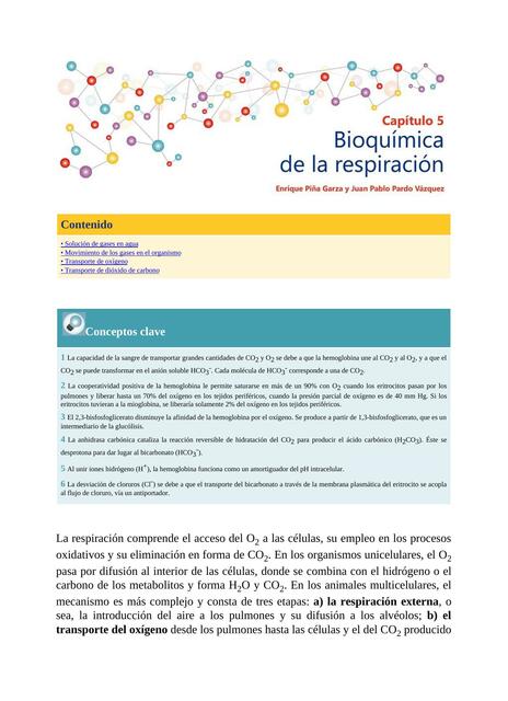 Capítulo 5 Bioquímica de la respiración