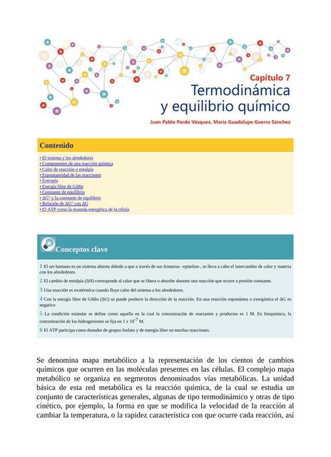 Capítulo 7 Termodinámica y equilibrio químico