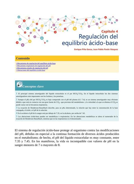 Capítulo 4 Regulación del equilibrio ácido base