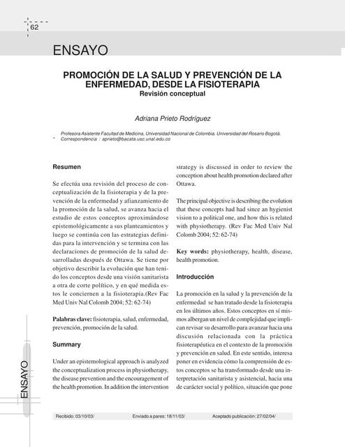 Promoción de la salud y prevención