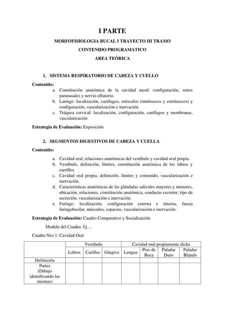 Morfofisiología Bucal I   