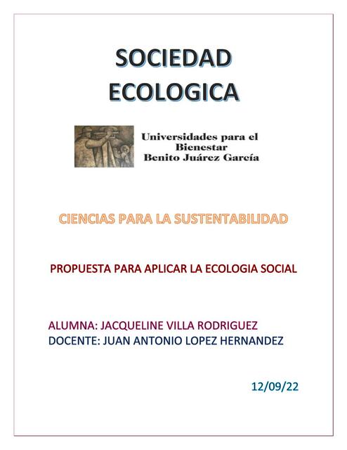 Sociedad ecológica 