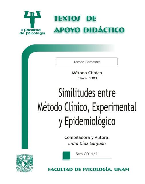 Similitudes Método Clínico Experimental y Epidemiológico 