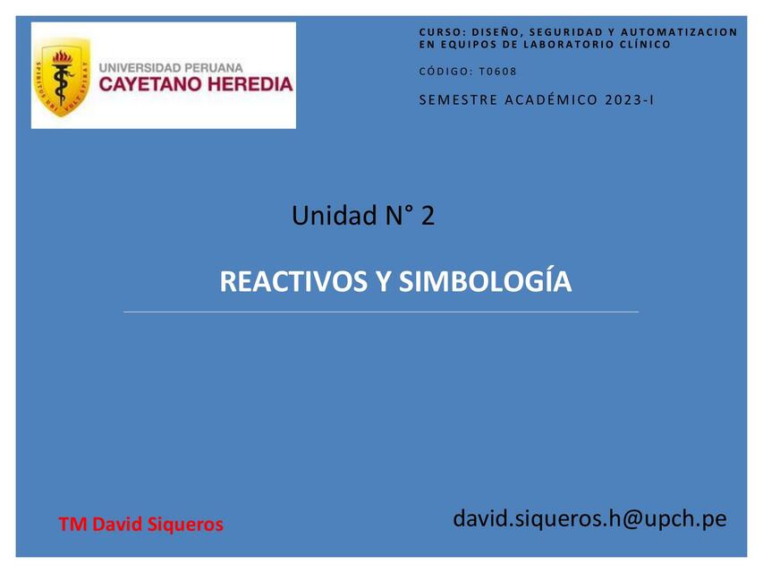 Reactivos y simbologia I