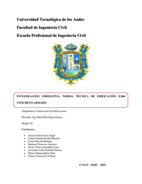 CONSTRUCCION DE EDIFICACIONES INFORME 01