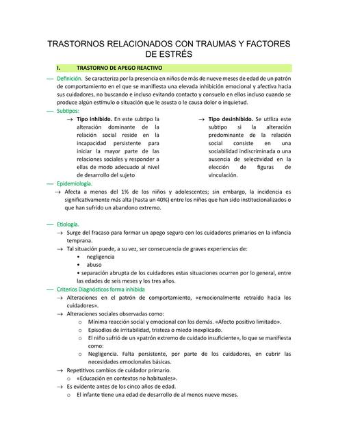 Trastornos Relacionados con Traumas y Factores de Estrés 