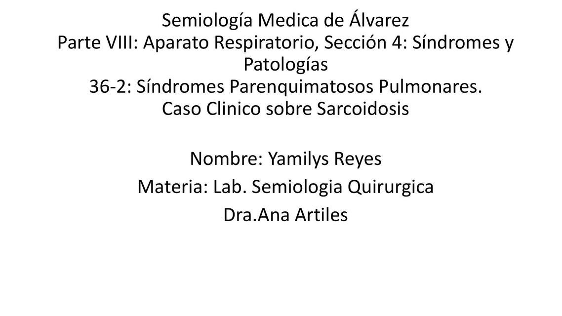 Diapositiva sobre Sarcoidosis