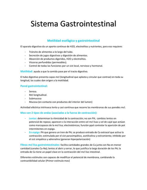 Sistema Gastrointestinal