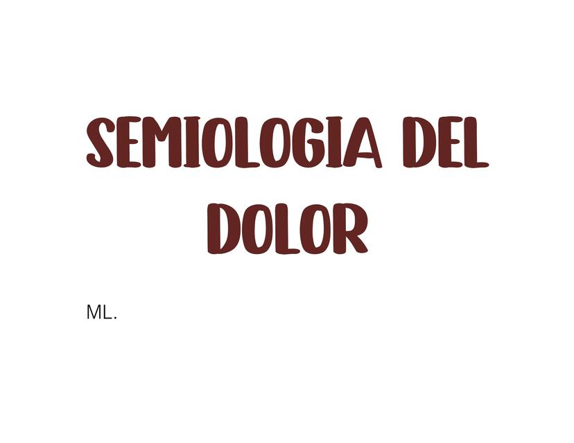 Semiología del dolor