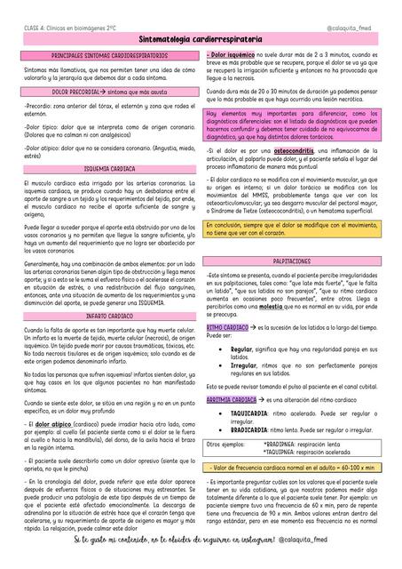 Sintomatología cardiorrespiratoria