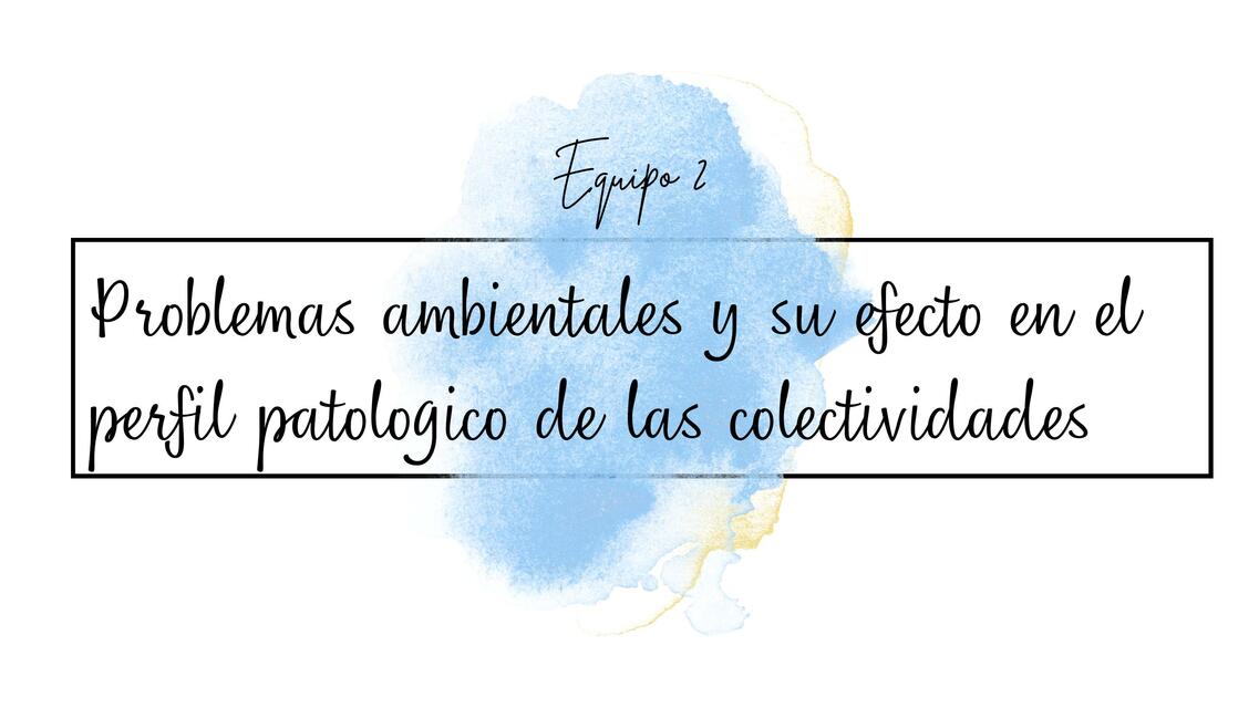 Problemas ambientales y su efecto en el perfil patológico