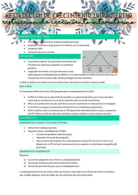  Restricción del crecimiento intrauterino 