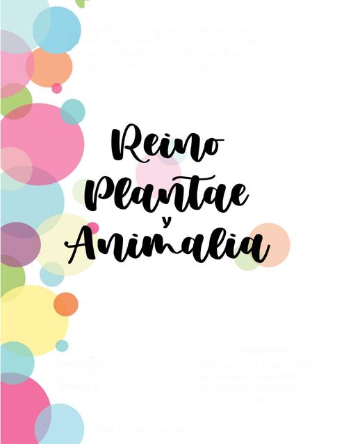 Reino plantae y Animalia