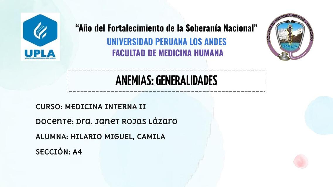 Anemias: Generalidades 