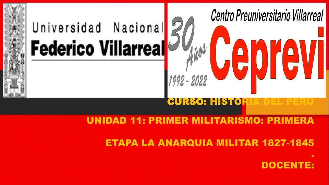 Primer militarismo primera etapa la anarquía militar 1827-1845