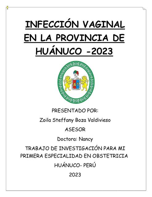 Infección vaginal en la provincia de Huánuco