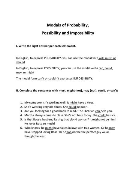 Flashcards de Inglés II Modals of Possibility | Por Lari DP | uDocz