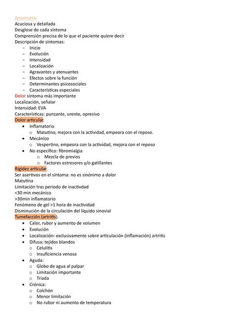 Resumen de enfermedades y reuma general | Fernanda Carrillo | uDocz