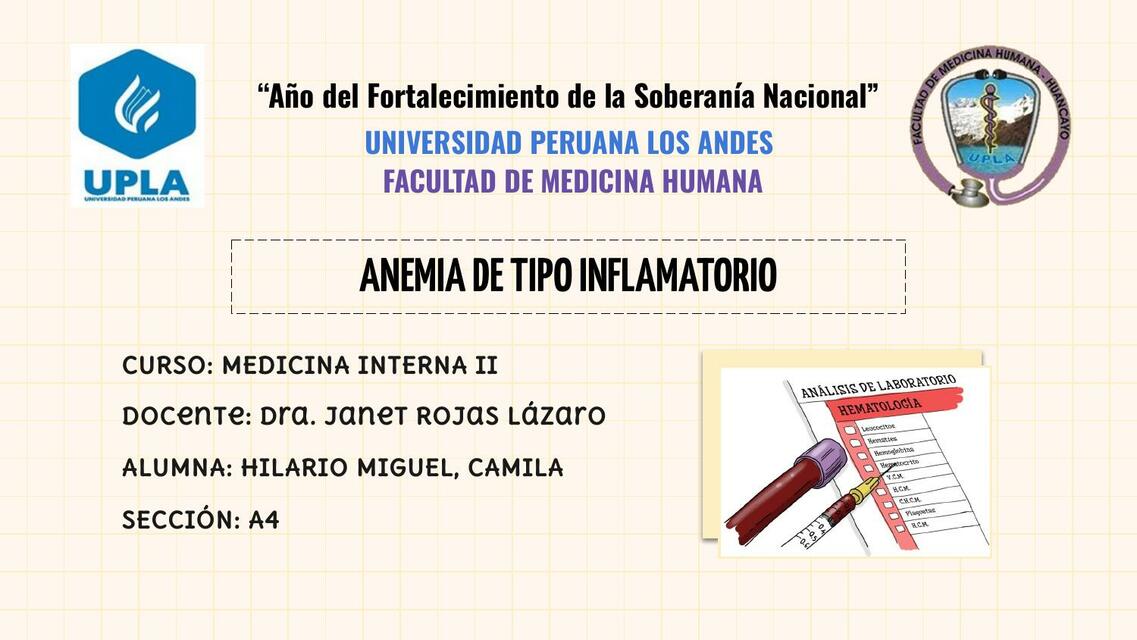 Anemia de tipo inflamatorio