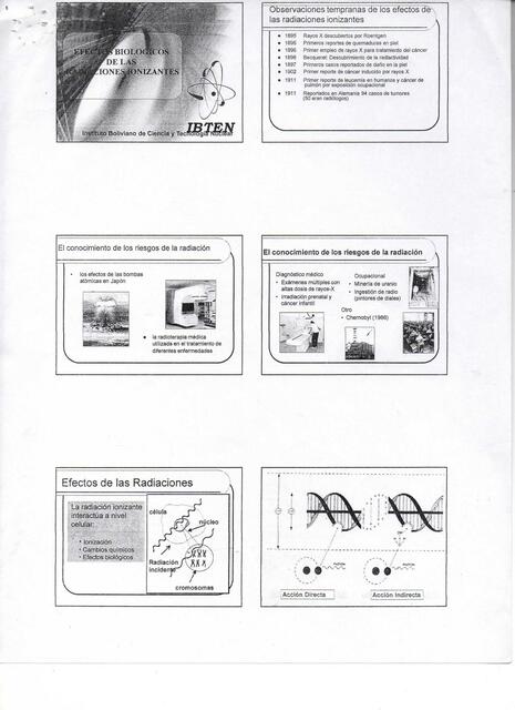 EFECTOS BIOLOGICOS DE LAS RADIACIONES IONIZANTES